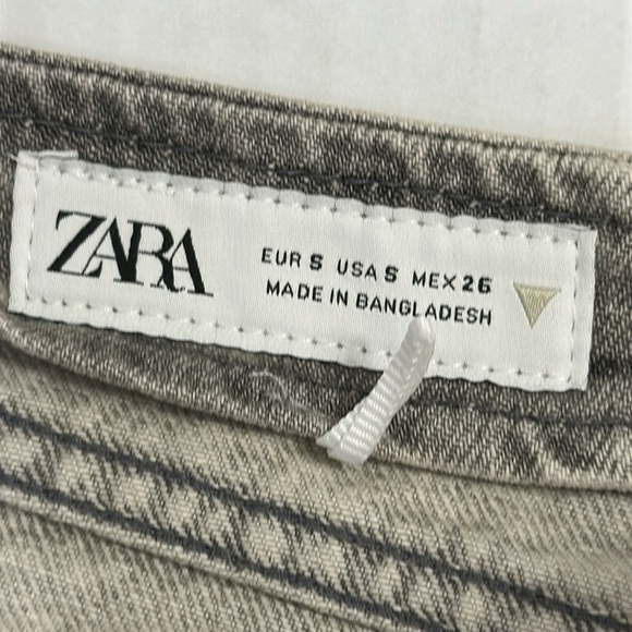 Zara Gray Wash Denim Pencil Short Jean Skirt Womens Small Back Split Coquette - Picture 6 of 12